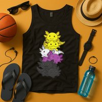 Nonbinary Flag Non Binary Pride LGBTQ Axolotl  Tank Top