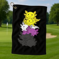 Nonbinary Flag Non Binary Pride LGBTQ Axolotl  Golf Towel