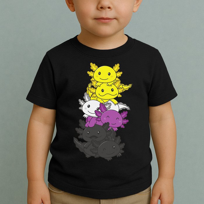 Nonbinary Flag Non Binary Pride LGBTQ Axolotl  Toddler T-Shirt