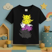 Nonbinary Flag Non Binary Pride LGBTQ Axolotl  Toddler T-Shirt