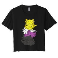 Nonbinary Flag Non Binary Pride LGBTQ Axolotl  Crop Top