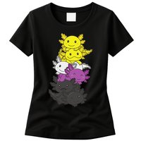 Nonbinary Flag Non Binary Pride LGBTQ Axolotl  Womens T-Shirt