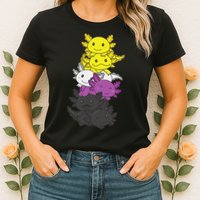 Nonbinary Flag Non Binary Pride LGBTQ Axolotl  Womens T-Shirt