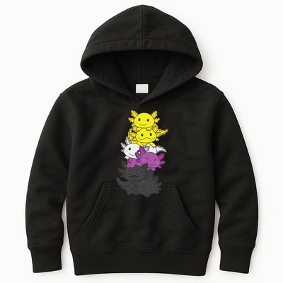 Nonbinary Flag Non Binary Pride LGBTQ Axolotl  Kids Hoodie