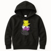 Nonbinary Flag Non Binary Pride LGBTQ Axolotl  Kids Hoodie