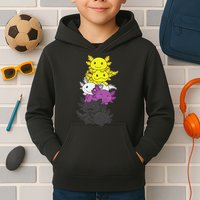Nonbinary Flag Non Binary Pride LGBTQ Axolotl  Kids Hoodie