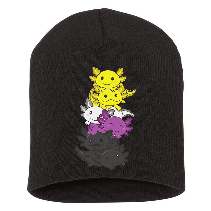 Nonbinary Flag Non Binary Pride LGBTQ Axolotl  Short Acrylic Beanie