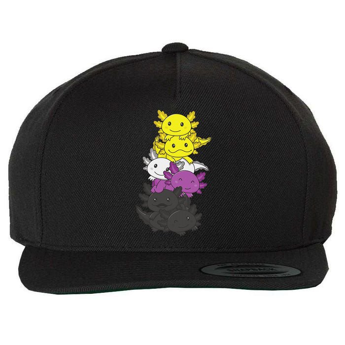 Nonbinary Flag Non Binary Pride LGBTQ Axolotl  Wool Snapback Cap
