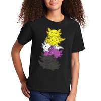 Nonbinary Flag Non Binary Pride LGBTQ Axolotl  Kids T-Shirt