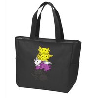 Nonbinary Flag Non Binary Pride LGBTQ Axolotl  Zip Tote Bag