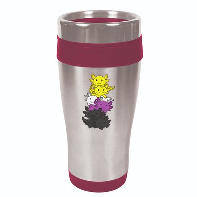 Nonbinary Flag Non Binary Pride LGBTQ Axolotl  16oz Travel Tumbler