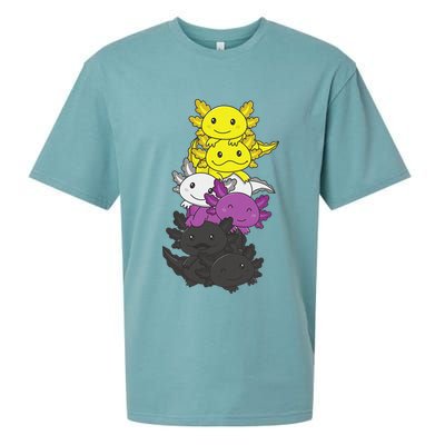 Nonbinary Flag Non Binary Pride LGBTQ Axolotl  Sueded Cloud Jersey T-Shirt