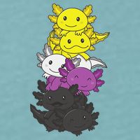 Nonbinary Flag Non Binary Pride LGBTQ Axolotl  Sueded Cloud Jersey T-Shirt