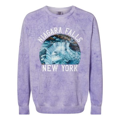 Niagara Falls New York Ny Colorblast Crewneck Sweatshirt