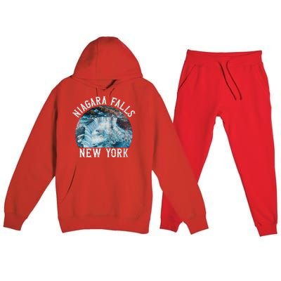 Niagara Falls New York Ny Premium Hooded Sweatsuit Set