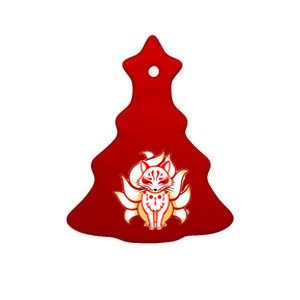 Ninetailed Fox Ceramic Tree Ornament