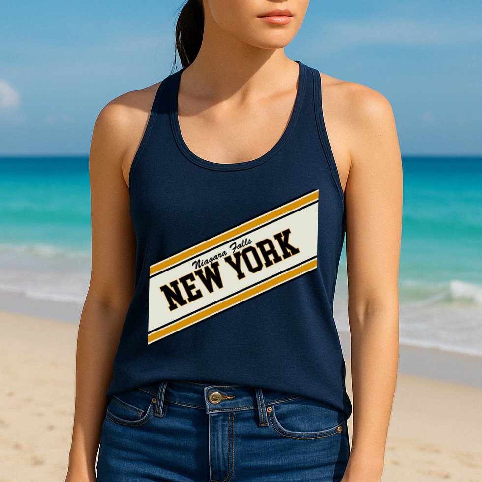 Niagara Falls New York Varsity Logo Womens Tank Top