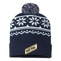 Niagara Falls New York Varsity Logo USA-Made Snowflake Beanie