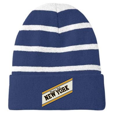 Niagara Falls New York Varsity Logo Striped Beanie with Solid Band