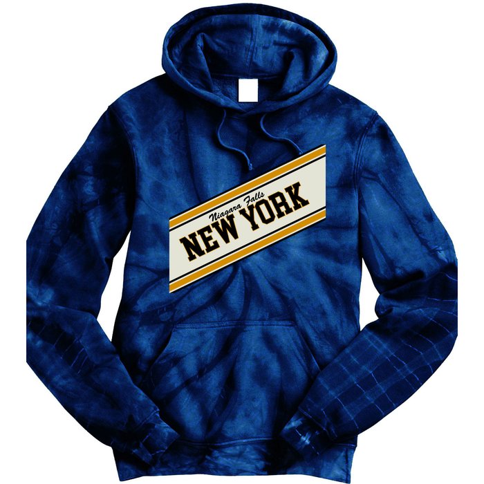 Niagara Falls New York Varsity Logo Tie Dye Hoodie