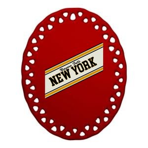 Niagara Falls New York Varsity Logo Ceramic Oval Ornament