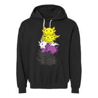 Nonbinary Flag Non Binary Pride LGBTQ Axolotl Garment-Dyed Fleece Hoodie