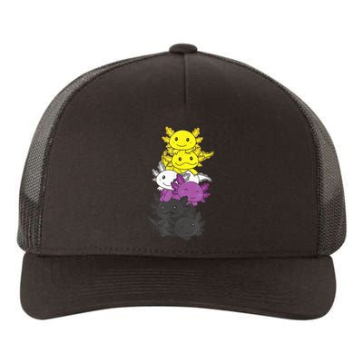 Nonbinary Flag Non Binary Pride LGBTQ Axolotl Yupoong Adult 5-Panel Trucker Hat