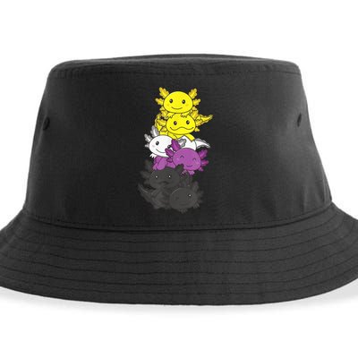 Nonbinary Flag Non Binary Pride LGBTQ Axolotl Sustainable Bucket Hat