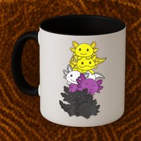 Nonbinary Flag Non Binary Pride LGBTQ Axolotl Mug