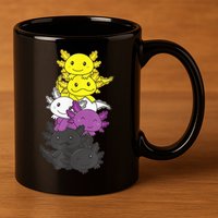 Nonbinary Flag Non Binary Pride LGBTQ Axolotl 11oz C Handle Ceramic Mug