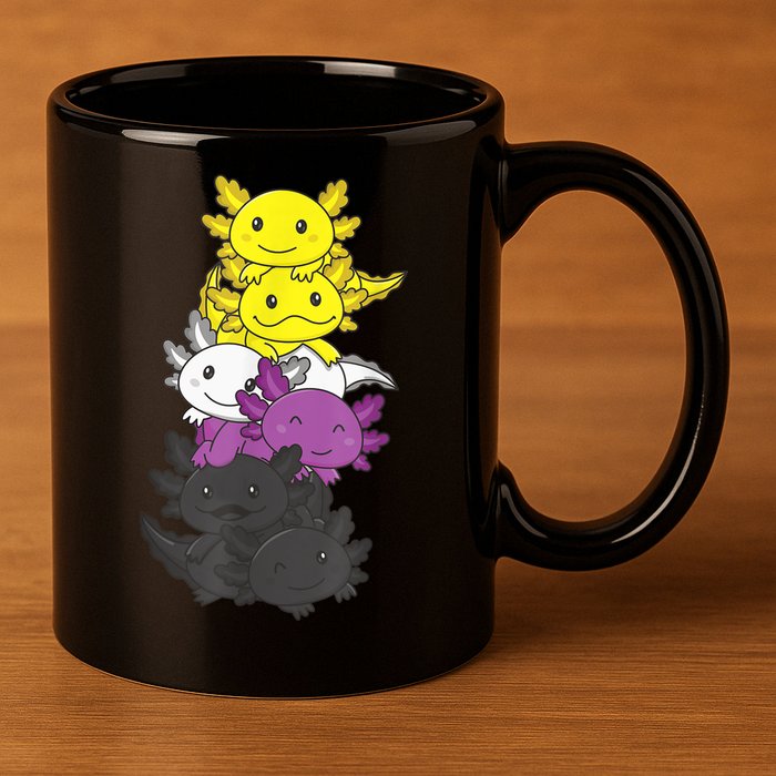 Nonbinary Flag Non Binary Pride LGBTQ Axolotl 11oz C Handle Ceramic Mug