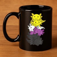 Nonbinary Flag Non Binary Pride LGBTQ Axolotl 11oz C Handle Ceramic Mug