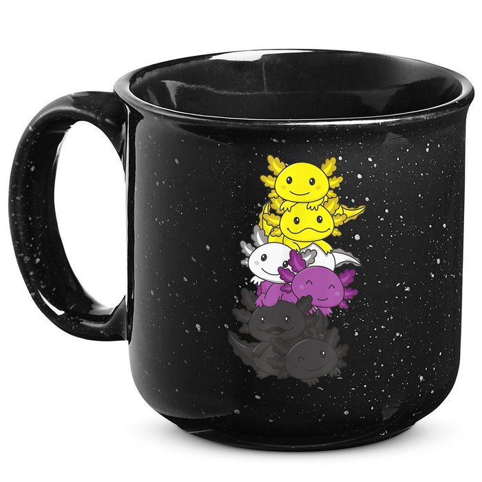 Nonbinary Flag Non Binary Pride LGBTQ Axolotl 15oz Campfire Ceramic Mug