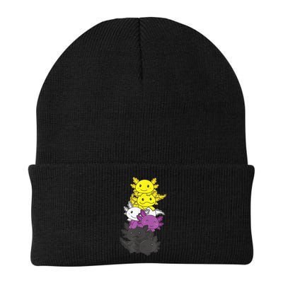 Nonbinary Flag Non Binary Pride LGBTQ Axolotl Knit Cap Winter Beanie