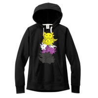 Nonbinary Flag Non Binary Pride LGBTQ Axolotl Women's Fleece Hoodie
