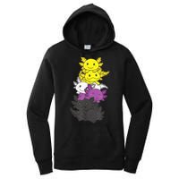 Nonbinary Flag Non Binary Pride LGBTQ Axolotl Women's Pullover Hoodie