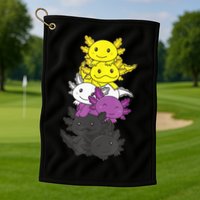 Nonbinary Flag Non Binary Pride LGBTQ Axolotl Golf Towel