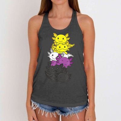 Nonbinary Flag Non Binary Pride LGBTQ Axolotl Women's Knotted Racerback Tank