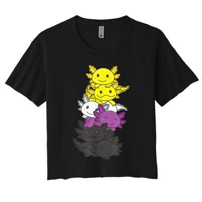 Nonbinary Flag Non Binary Pride LGBTQ Axolotl Crop Top