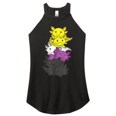 Nonbinary Flag Non Binary Pride LGBTQ Axolotl Women's Perfect Tri Rocker Tank