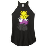 Nonbinary Flag Non Binary Pride LGBTQ Axolotl Women's Perfect Tri Rocker Tank