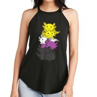 Nonbinary Flag Non Binary Pride LGBTQ Axolotl Women's Perfect Tri Rocker Tank