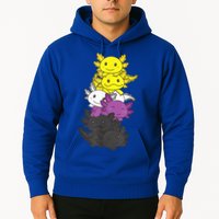 Nonbinary Flag Non Binary Pride LGBTQ Axolotl Hoodie