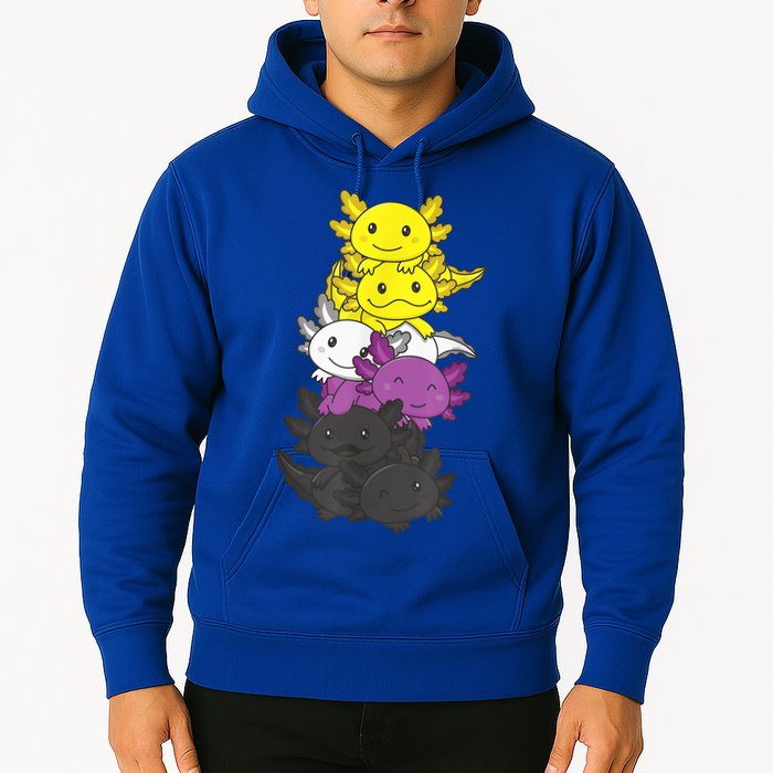 Nonbinary Flag Non Binary Pride LGBTQ Axolotl Hoodie