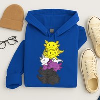 Nonbinary Flag Non Binary Pride LGBTQ Axolotl Hoodie