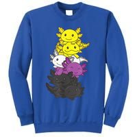 Nonbinary Flag Non Binary Pride LGBTQ Axolotl Sweatshirt
