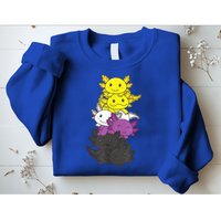 Nonbinary Flag Non Binary Pride LGBTQ Axolotl Sweatshirt