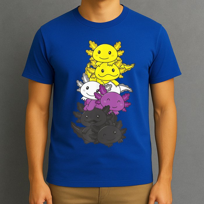 Nonbinary Flag Non Binary Pride LGBTQ Axolotl T-Shirt