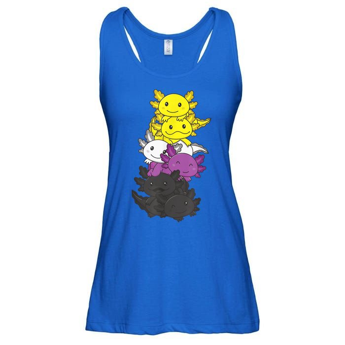 Nonbinary Flag Non Binary Pride LGBTQ Axolotl Ladies Essential Flowy Tank