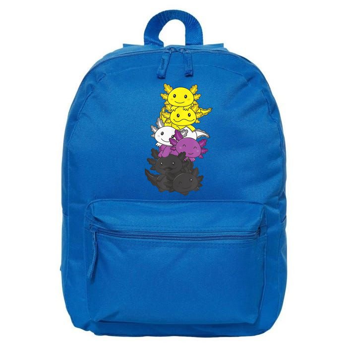 Nonbinary Flag Non Binary Pride LGBTQ Axolotl 16 in Basic Backpack
